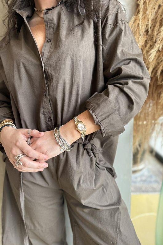 Paloma French Tuck Shirt Chocolate